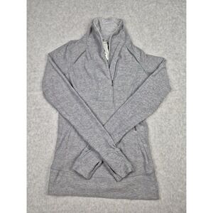 Lululemon Think Fast Pullover Womens 6 Heather Gray 1/4 Zip Long Sleeve Jacket